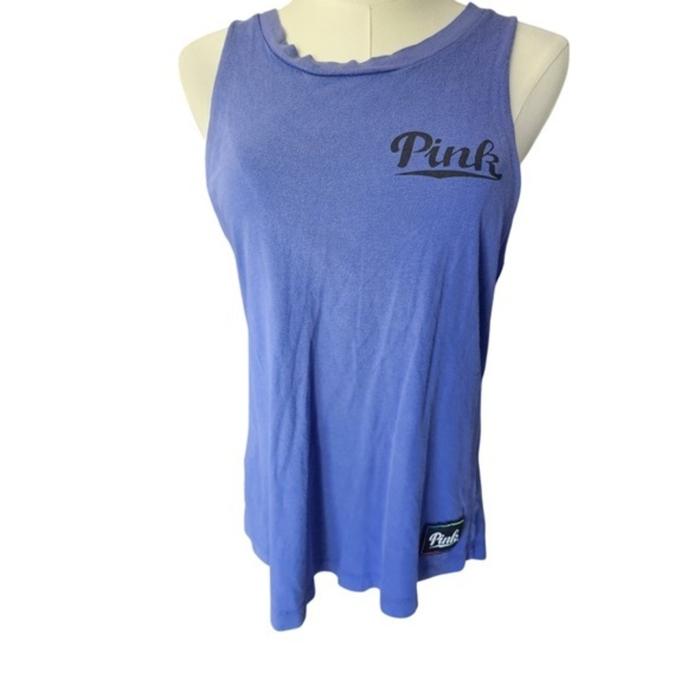 Victoria's Secret PINK Tank Top XS Purple Logo Sleeveless Muscle Athletic Casual